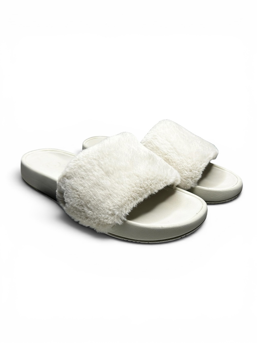 Lululemon Restfeel Faux Fur Slides Bone White Women's Size 7